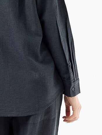Blouse van linnenmix
