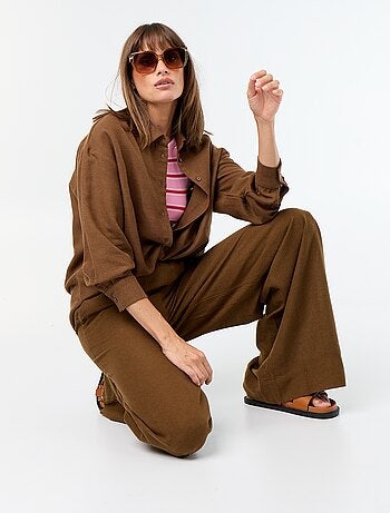Blouse van linnenmix