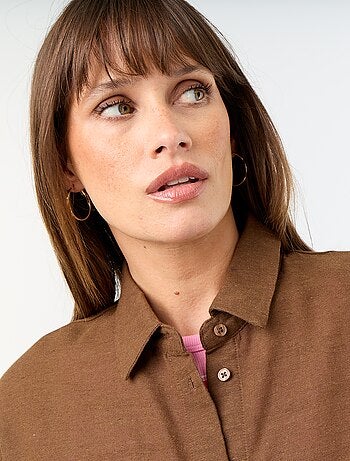Blouse van linnenmix