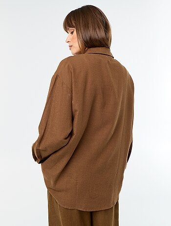 Blouse van linnenmix