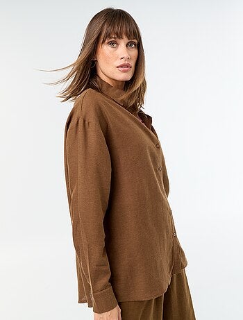 Blouse van linnenmix