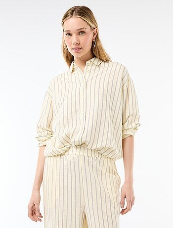 Blouse van linnenmix