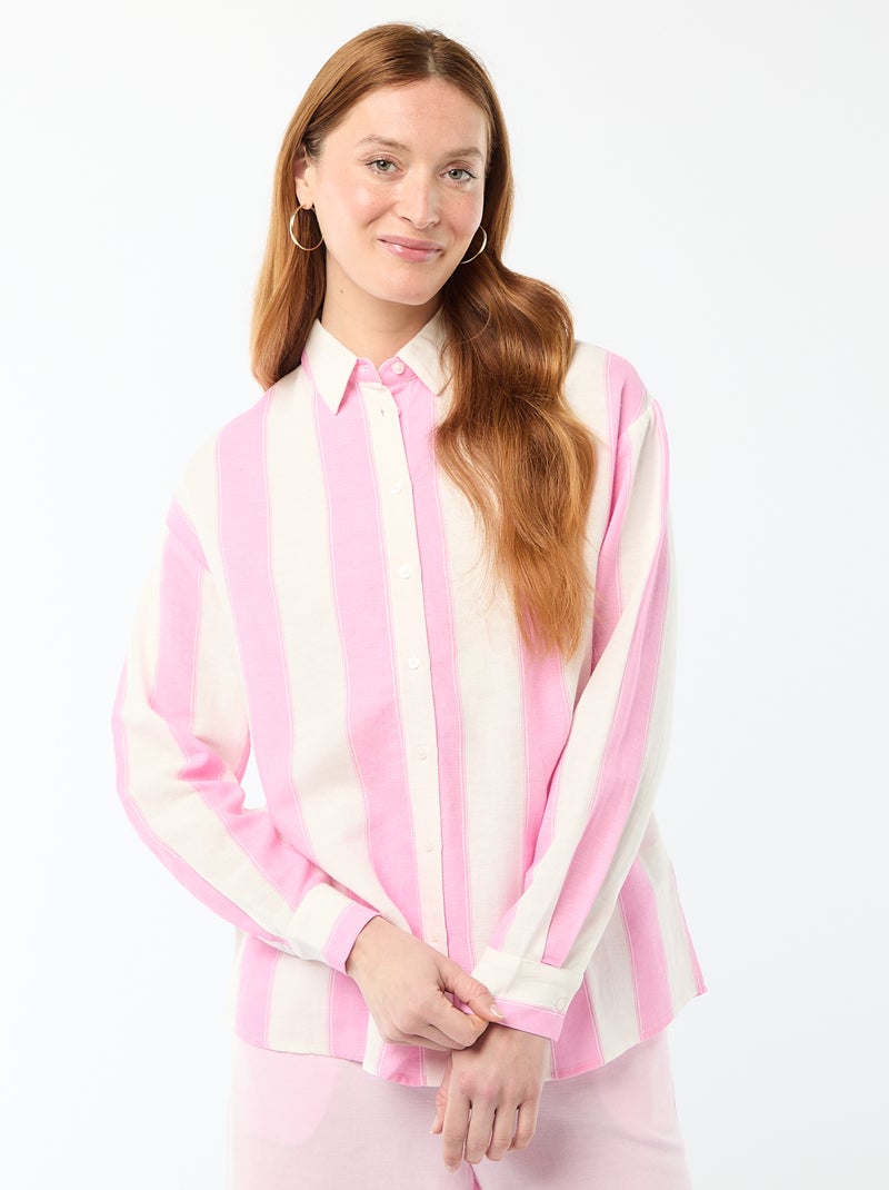 Blouse van linnenmix Rose - Kiabi