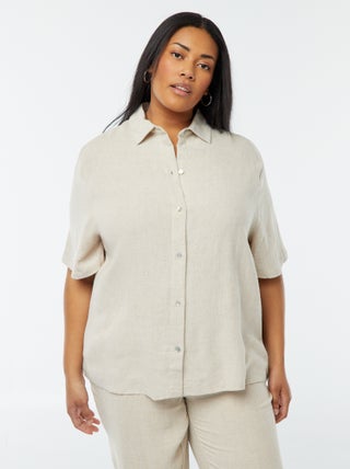 Blouse van linnenmix