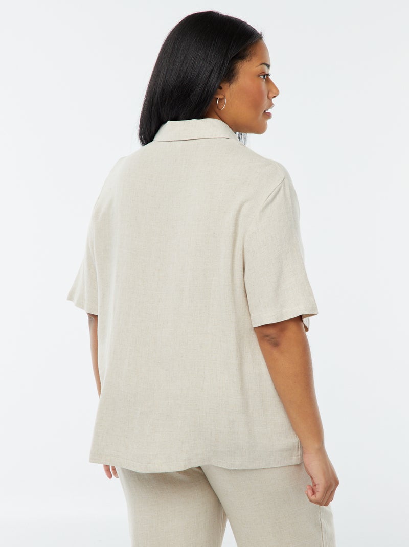 Blouse van linnenmix Wit - Kiabi