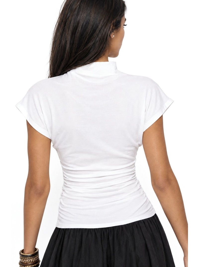 Blouse van modal en elastaan busem Wit - Kiabi