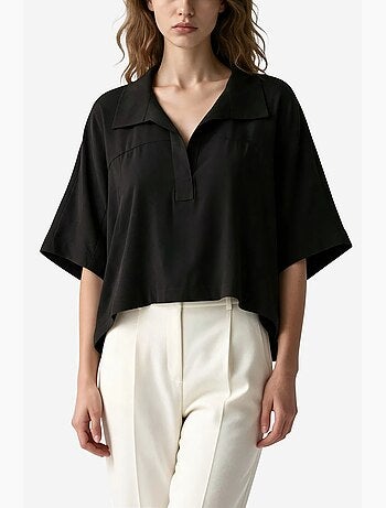 Blouse van modalmix busem
