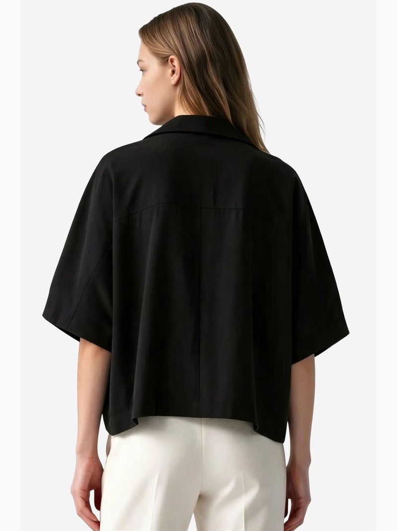 Blouse van modalmix busem Zwart - Kiabi