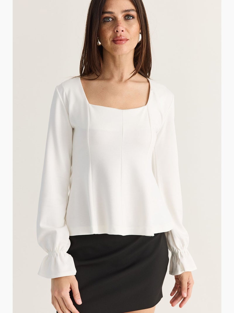 Blouse van modalmix lucci Wit - Kiabi