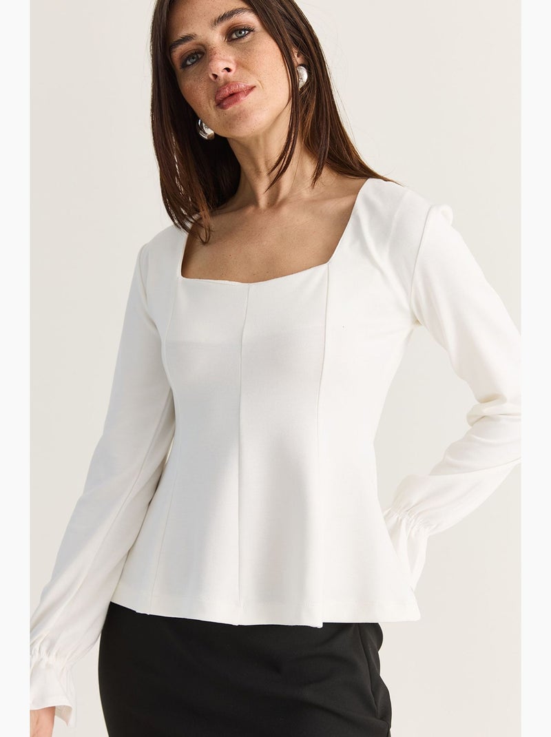 Blouse van modalmix lucci Wit - Kiabi