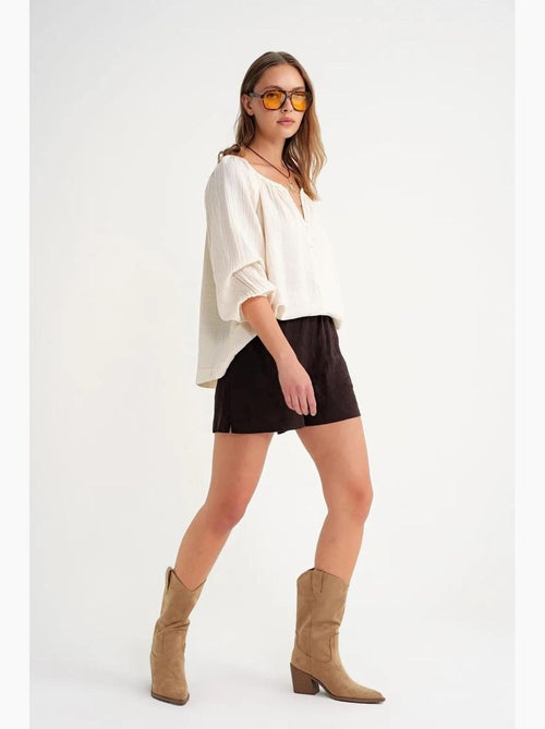 Blouse van mousseline met knopen mixray - Kiabi
