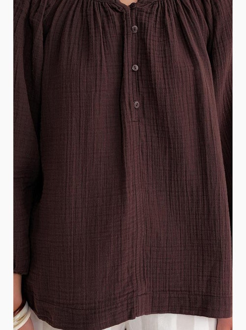 Blouse van mousseline met knopen mixray - Kiabi