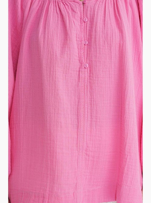 Blouse van mousseline met knopen mixray - Kiabi