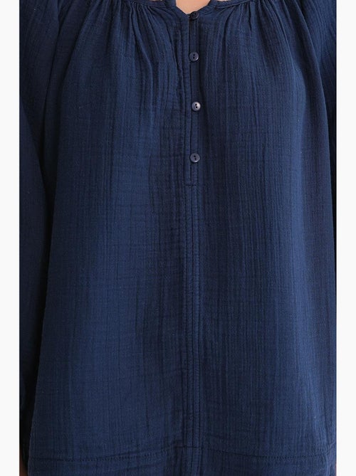 Blouse van mousseline met knopen mixray - Kiabi
