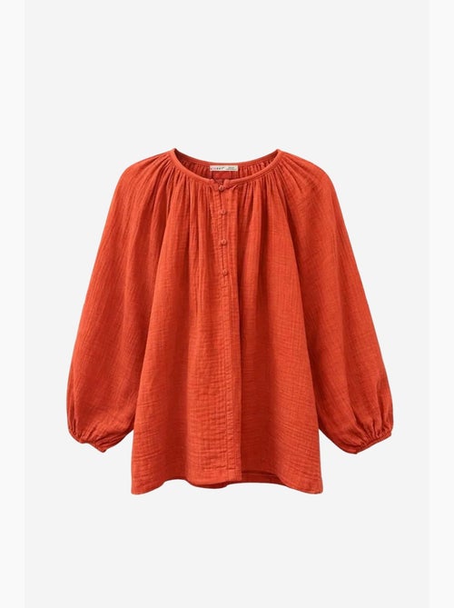 Blouse van mousseline met knopen mixray - Kiabi