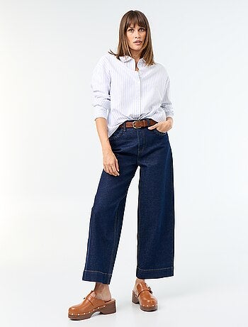 Blouse van oxfordstof met blousekraag