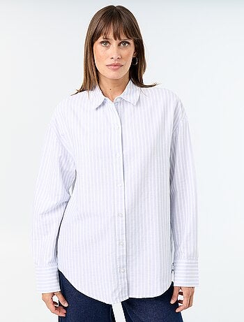 Blouse van oxfordstof met blousekraag