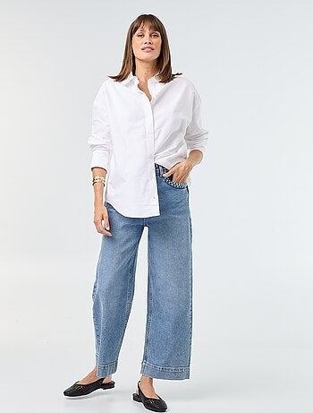 Blouse van oxfordstof met blousekraag
