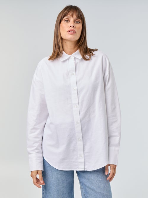 Blouse van oxfordstof met blousekraag - Kiabi