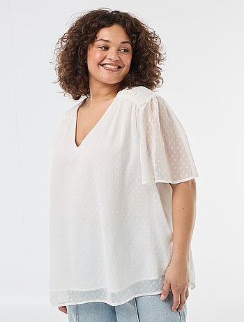 Blouse van plumetis