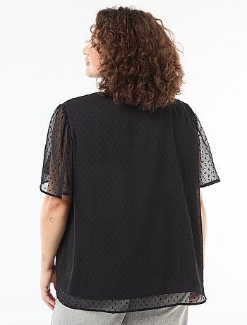 Blouse van plumetis