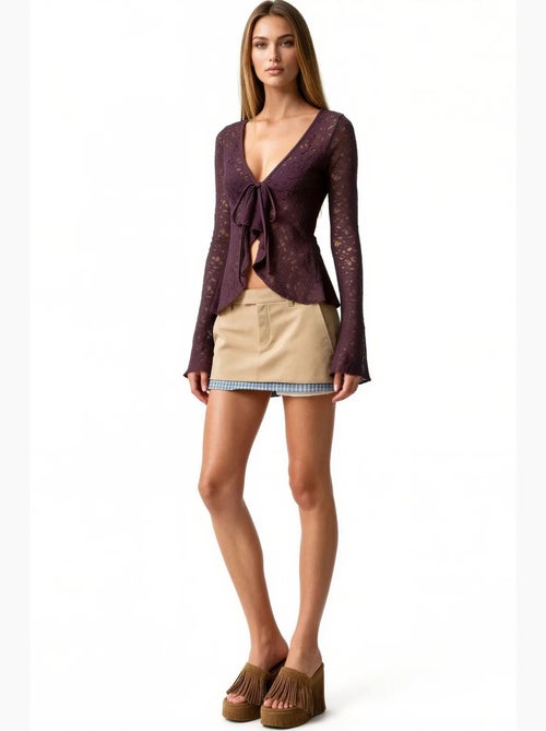 Blouse van polyamide en elastaan busem - Kiabi
