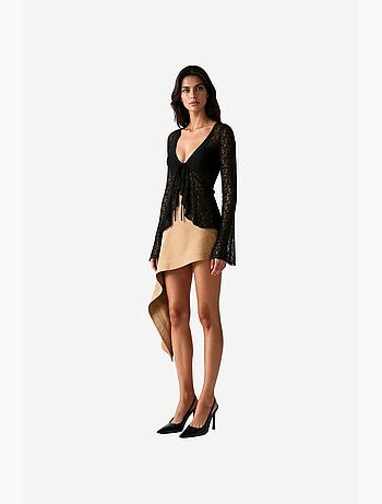 Blouse van polyamide en elastaan busem