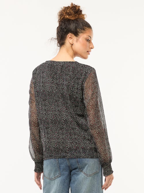 Blouse van voile met print 'JDY' - Kiabi