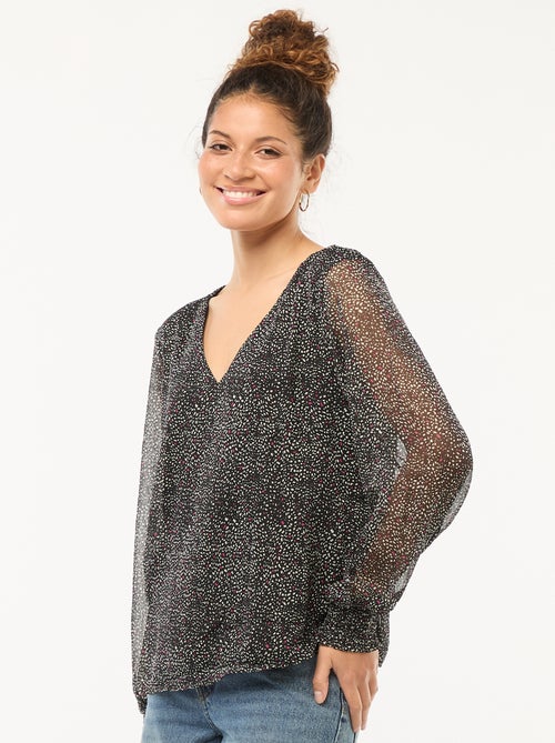 Blouse van voile met print 'JDY' - Kiabi