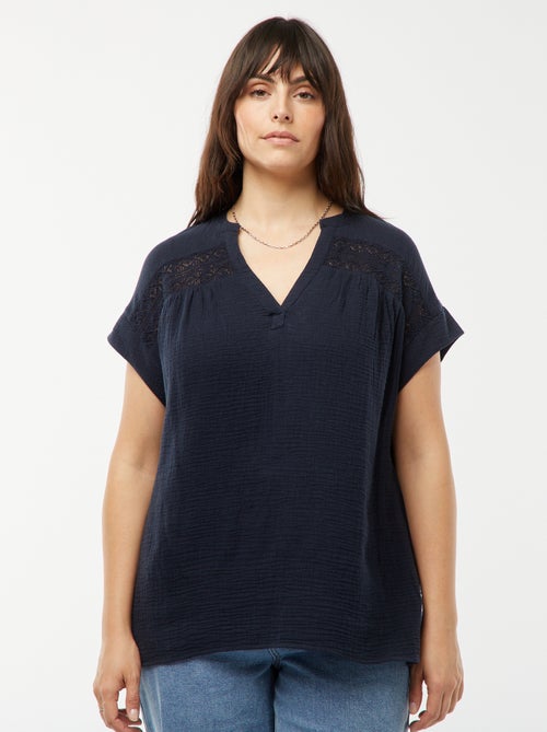 Blouse van zachte, luchtige katoen - Kiabi