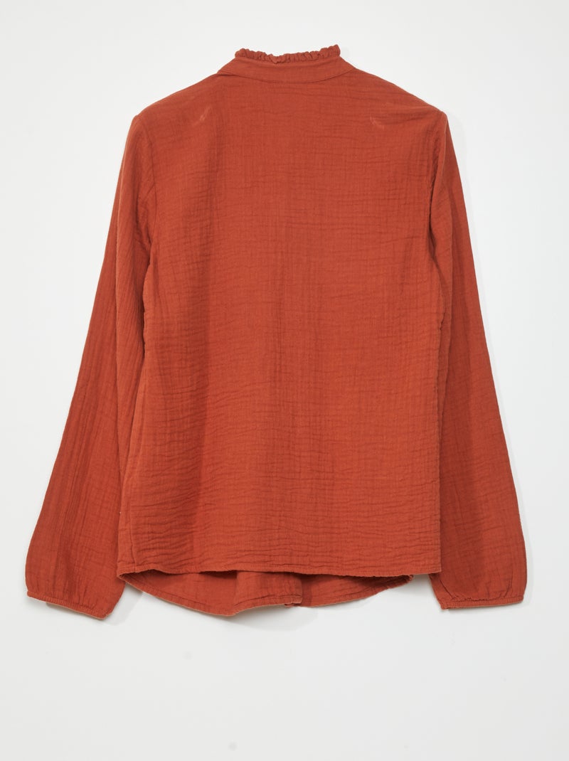 Blouse van zachte, luchtige katoen - GROEN - Kiabi - 22.00