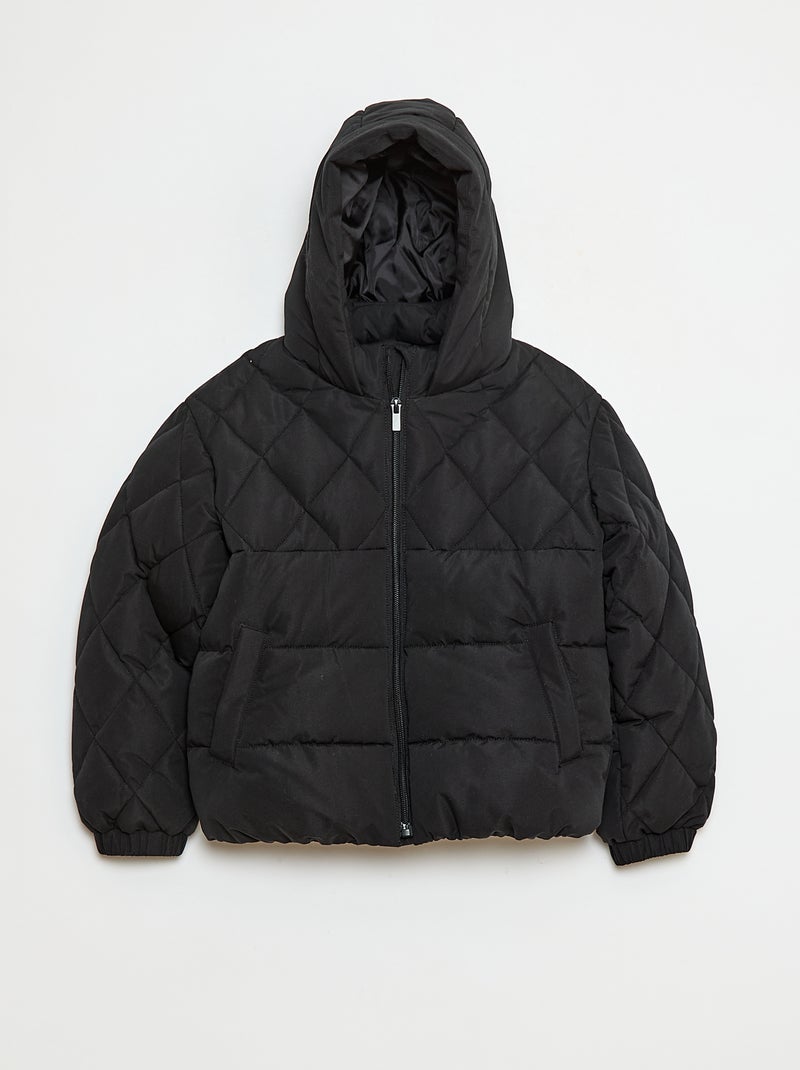 Blouson à capuche avec doublure polaire Noir - Kiabi