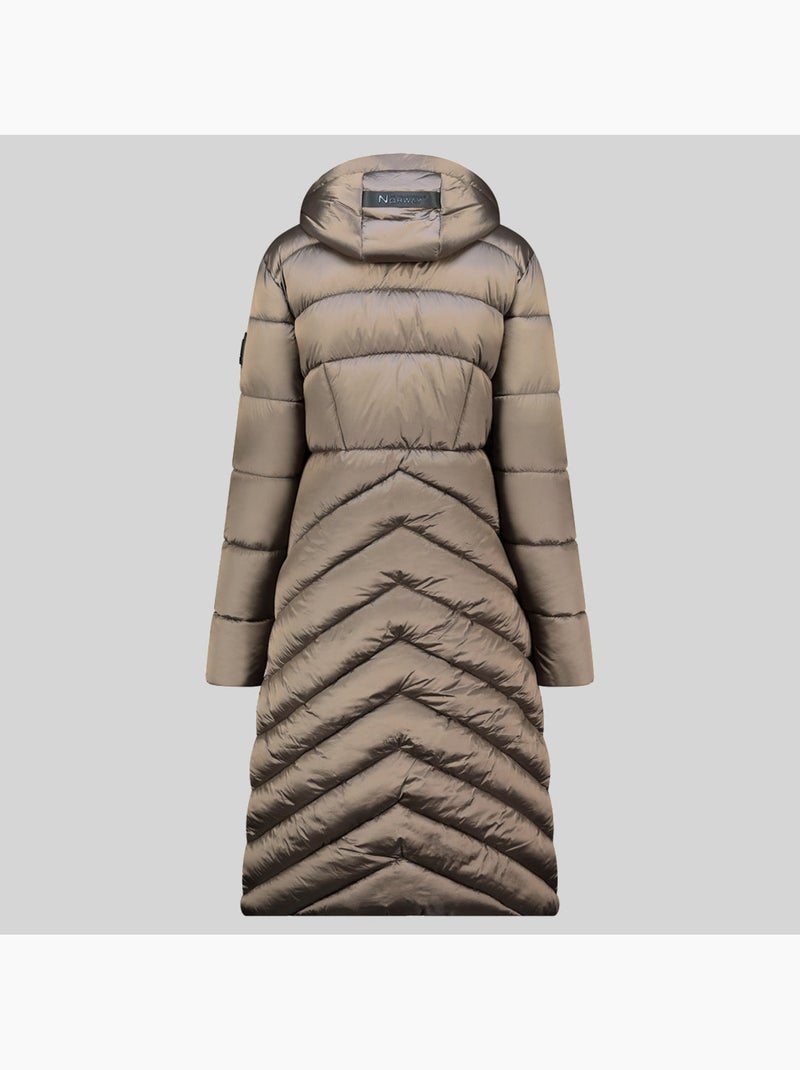 Blouson à capuche blanche long – geographical norway Taupe - Kiabi