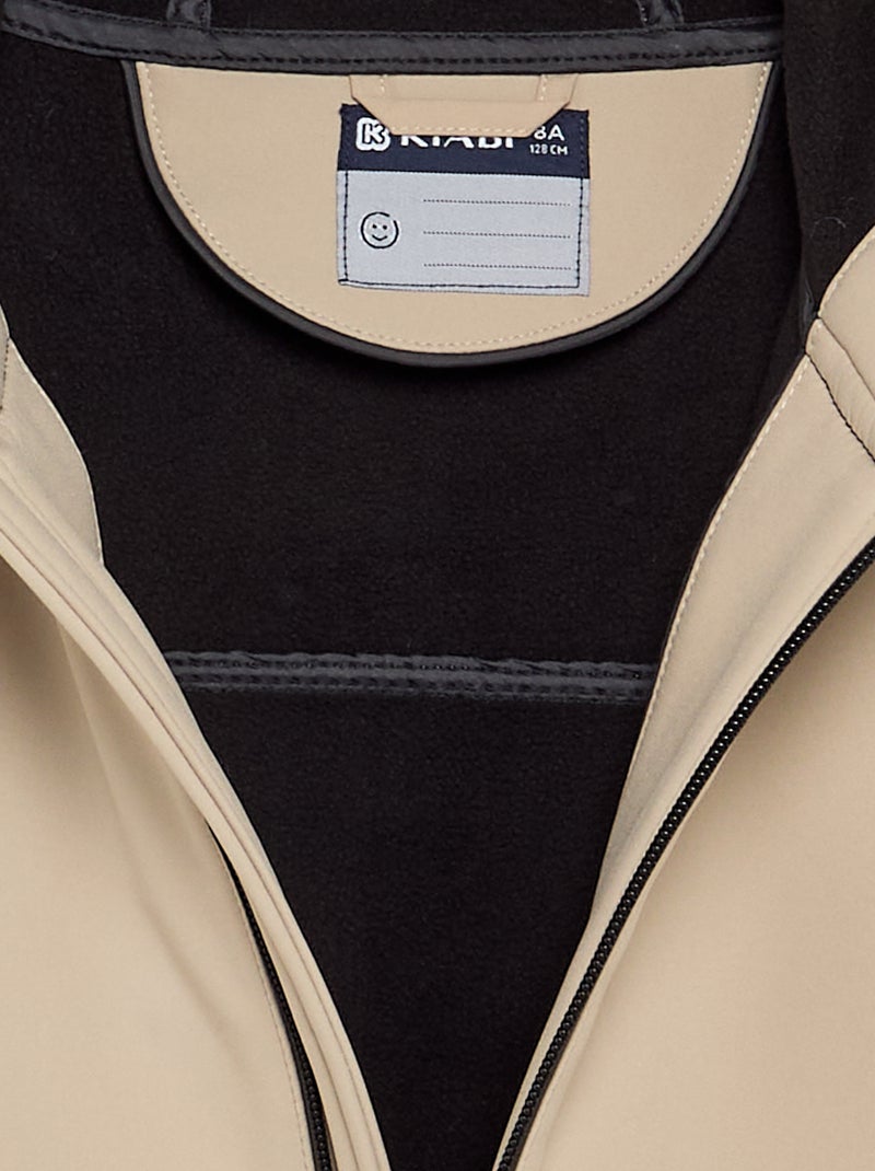 Blouson à capuche doublé en micro polaire Beige - Kiabi