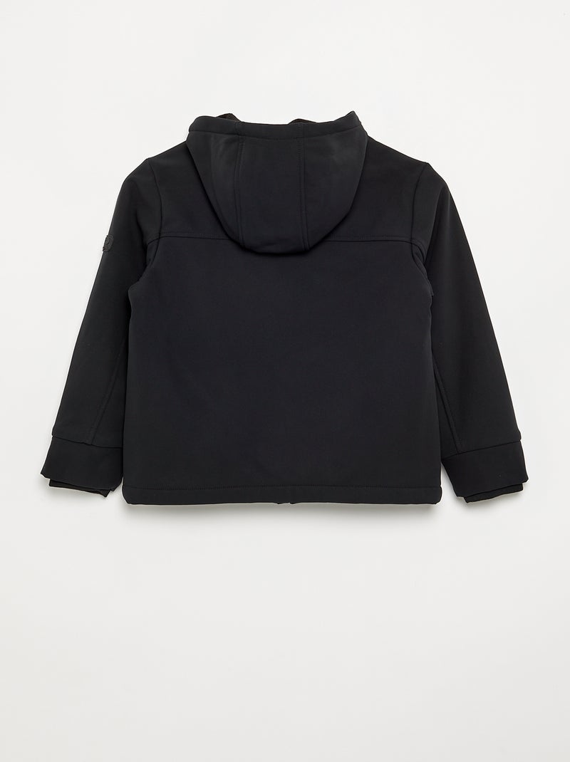 Blouson à capuche doublé en micro polaire Noir - Kiabi