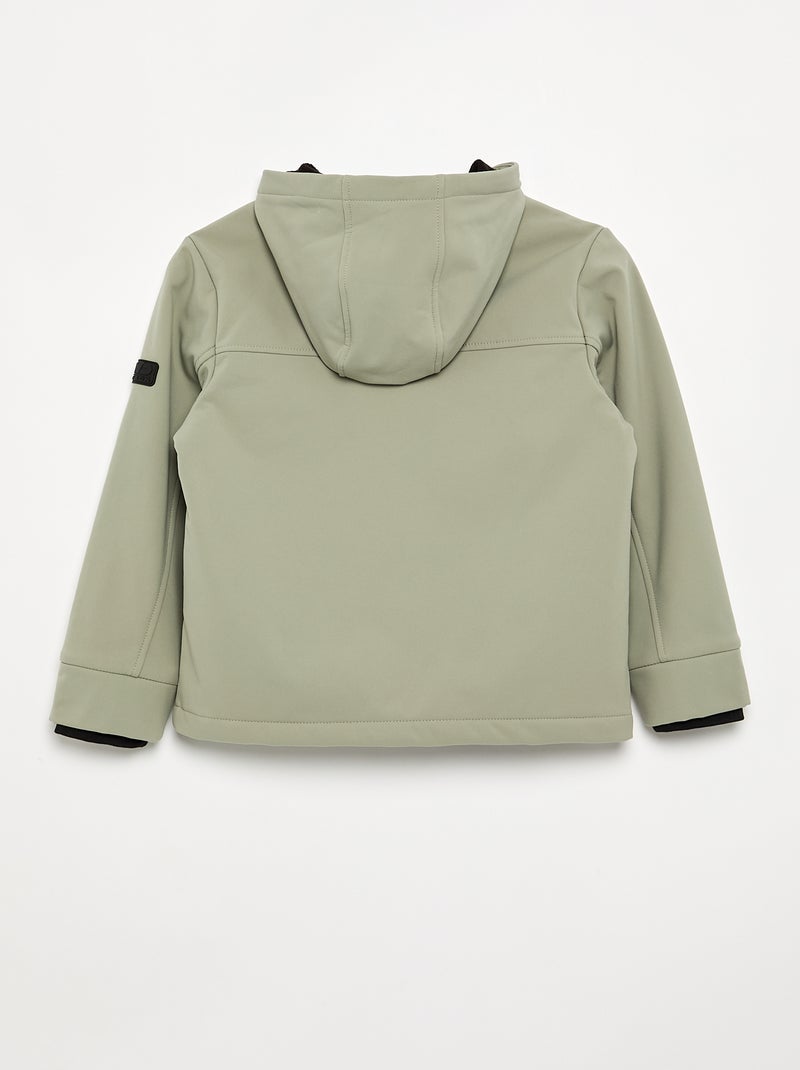 Blouson à capuche doublé en micro polaire Vert - Kiabi