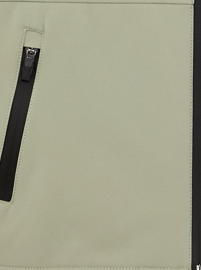 Blouson à capuche doublé en micro polaire Vert - Kiabi