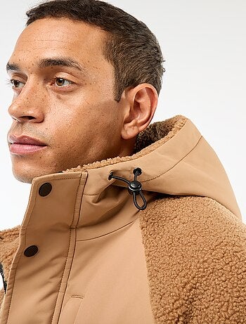 Blouson a capuche effet moutonné