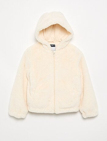 Blouson à capuche en fausse fourrure