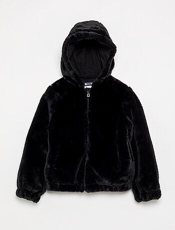 Blouson à capuche en fausse fourrure