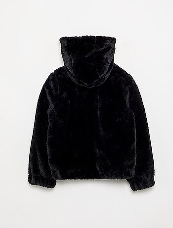 Blouson à capuche en fausse fourrure