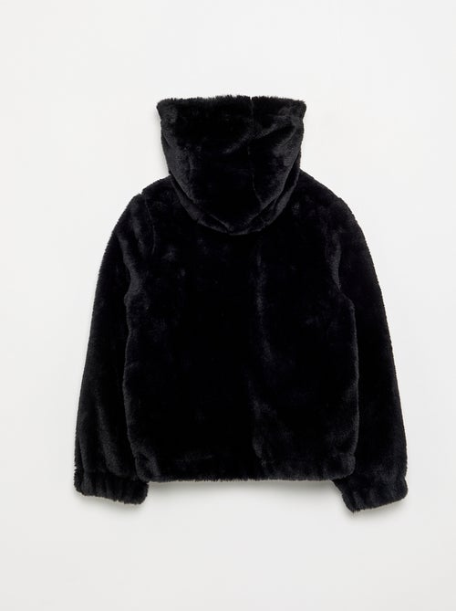 Blouson à capuche en fausse fourrure - Kiabi