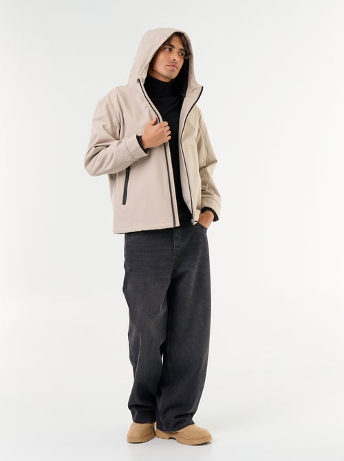Blouson à capuche néoprène doublé micro-polaire - Kiabi