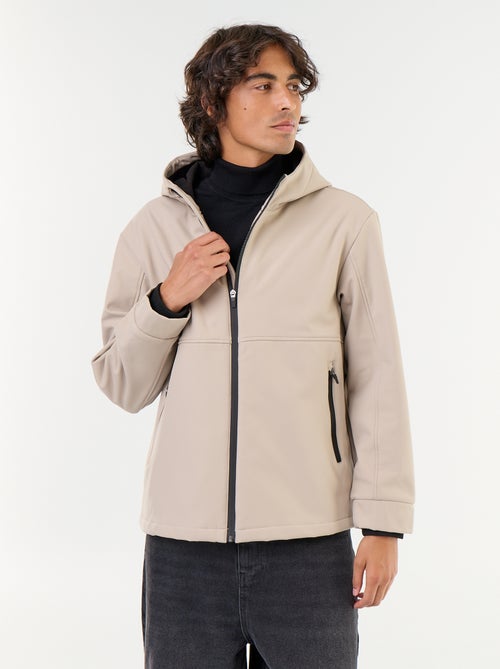 Blouson à capuche néoprène doublé micro-polaire - Kiabi