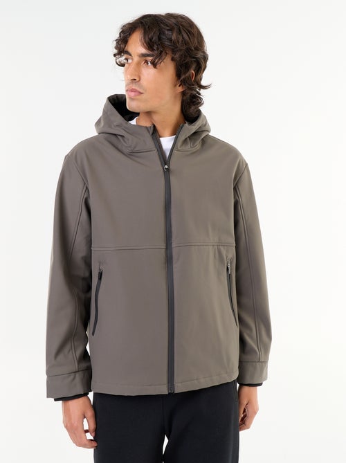 Blouson à capuche néoprène doublé micro-polaire - Kiabi