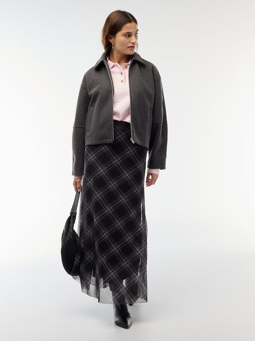 Blouson américain imitation lainage - Kiabi