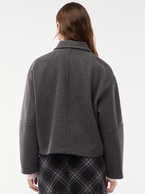 Blouson américain imitation lainage - Kiabi