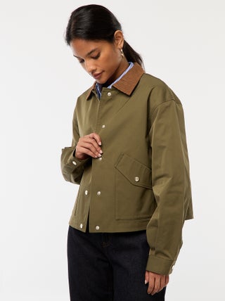 Blouson avec col en matière côtelée