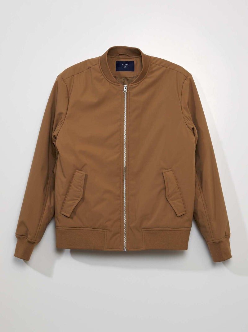 Blouson avec col ras du cou Beige - Kiabi