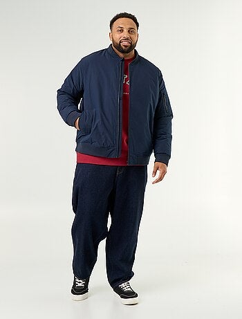 Blouson aviateur avec col en maille côtelée